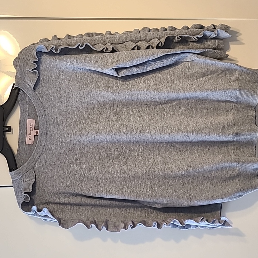 NWT Philosophy Sweater with Ruffles